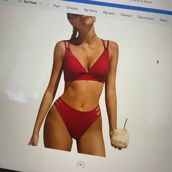 Charmo Womens Triangle Bikini Set 2 Piece Swimsuit Strappy Bathing Suits - Picture 1 of 7